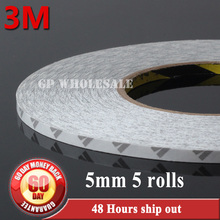 Wholesale 5x 5mm*50M 3M 9080 Double Sides Sticky Tape for LED Strip, Phone LCD Touch Display Screen Panel Adhesive Free Ship 2024 - buy cheap