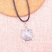 20Pcs Antique Silver Color tortoise turtle sea Pendant 34*28mm Leather Chain Necklace Black Leather Cord Necklace 2024 - buy cheap
