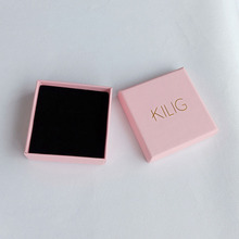 Caixas de joias personalizadas rosa, caixa de presente de joias com logo impresso, caixa pequena para embalar presentes, logotipo atacado de 500 2024 - compre barato