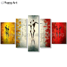 Hand Painted Abstract Figure Landscape Oil Painting For Living Room Decor Wall Art Painting Modern Black Dancer Wall Picture 2024 - buy cheap