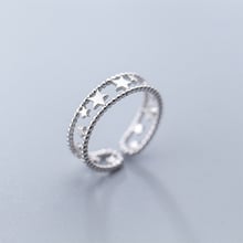 Anillos de Estrella de plata esterlina 925 para mujer, sortija de compromiso ajustable de doble apertura, accesorios para mujer, joyería de moda 2024 - compra barato