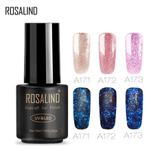 ROSALIND-esmalte de uñas, conjunto de esmaltes de uñas de Gel para diseño de extensión de uñas, 7ML, Rosa luminosa, dorado, híbrido, arte de uñas 2024 - compra barato