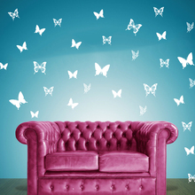 Etiqueta de la pared de animales mariposas encantadoras habitación de los niños Linda mariposa pegatina pared sala de estar cocina vinilo decoración del hogar 2024 - compra barato