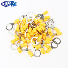 DIANQI RV5.5-12 anillo amarillo traje de terminal aislado 4-6mm2 Cable conector de cable 50 unids/pack RV5-12 Cable Terminal de engarzado RV 2024 - compra barato