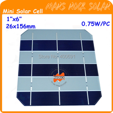 300pcs 0.75W  26x156mm 1"x6" 3BB small Monocrystalline Solar Cell for DIY solar panel highest efficiency A grade free shipping 2024 - купить недорого