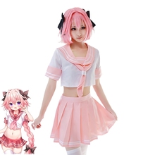 New Fate/Apocrypha Astolfo Cosplay Costume Short Type Girls Sailor Uniform+Skirt Halloween Adult Costumes for Women/Men S-XL 2024 - buy cheap