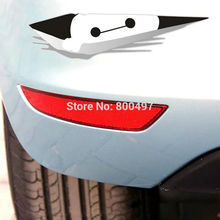 Funny Big Hero 6 Baymax Peering Car Sticker Decal Rear View Mirror Car Body for Tesla Toyota Ford Chevrolet Volkswagen  Kia Lada 2024 - buy cheap