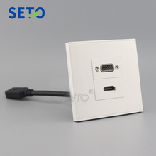 Seto-conector vga e hdmi, 86 tipos, 15 buracos, painel de parede, placa de fio estendido, pedra-chave 2024 - compre barato