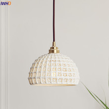 IWHD-lámpara colgante de cerámica blanca de estilo nórdico japonés, accesorios de Luces colgantes modernas para comedor, sala de estar, Vintage 2024 - compra barato