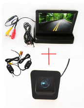Беспроводная цветная Автомобильная камера заднего вида CCD для Hyundai Elantra Avante 2012, с 4,3-дюймовым складным ЖК-монитором TFT 2024 - купить недорого