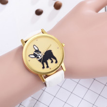 FanTeeDa кварцевые круглые наручные часы Роскошные модные кожаные часы Reloj hombre женские часы с мультяшным щенком и желтым циферблатом saatler B40 2024 - купить недорого