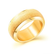 Мужское и женское кольцо из нержавеющей стали, золотистого цвета, гладкое, блестящее, золотистого цвета, HJ640 2024 - купить недорого