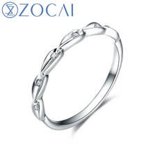 Женское Обручальное Кольцо ZOCAI, кольцо из 100% натурального 18-каратного белого золота 0,02 карат H/SI с круглым бриллиантом, JBW00913 2024 - купить недорого