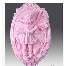 4.1" Round Angel 0561 Craft Art Silicone Soap mold Craft Molds DIY 2024 - buy cheap