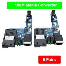 6 Pair 100M Fast Ethernet Fiber Media transceiver Converter Switch half board 10/100M Single Mode Single Fiber SC 25KM 2024 - buy cheap