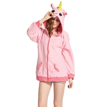 Розовый Pegasus Единорог, женская и мужская толстовка с капюшоном, мультяшная куртка с изображением животных, костюмы для костюмированной вечеринки на молнии, Gardigan, свитшоты 2024 - купить недорого