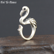 Fashion Vintage Silver Plated Boho Flamingo Animal Ring Anel Brass Knuckle Bird Wedding Boys Child Ring Men Nature Theme Jewelry 2024 - buy cheap