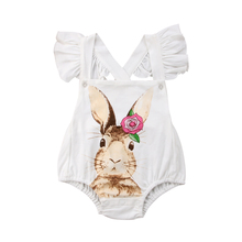 Комбинезон с кроликом для новорожденных девочек, пляжный костюм, кружевная одежда для детей 0-18 месяцев 2024 - купить недорого