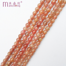 Natural stone 8MM Pink Lepidolite Strawberry quartz bead stone Round Loose Beads For Making DIY Women & men jewelry(47-48 beads) 2024 - buy cheap