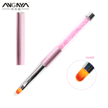 ANGNYA 1Pcs Gel Polish Nail Art Brush 6# Oval Acrylic UV Painting Drawing Crystal Hand Pen Tips Tools Nail Art Acrylic Brushes 2024 - buy cheap