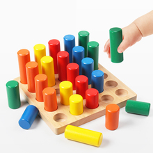 Materiales Montessori juguetes para niños bloques de construcción de madera forma Color emparejar y ordenar preescolar educación temprana juguetes para niños 2024 - compra barato