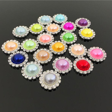 5 pçs/lote 15mm Strass botões de Pérola botões De Diamantes De Casamento Lojas de Fator DIY Cabelo Acessório botão Decorativo 2024 - compre barato