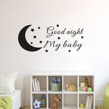 Домашний декор для детской комнаты, наклейка на стену «хорошая ночь» My Baby, виниловый Декор для комнаты для девочек, настенная роспись хорошей ночи, съемный постер AY1833 2024 - купить недорого