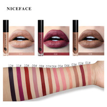 Niceface batom líquido antiaderente, 12 cores/conjunto, suave, de longa duração, matte, textura de veludo, fácil de colorir, nude, gloss labial 2024 - compre barato