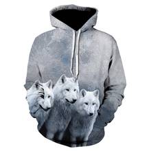 Новый бренд волк Толстовки с принтом Для мужчин 3D Толстовка качество, модные пуловеры пальто Новинка уличная мужская с капюшоном топы 2024 - купить недорого