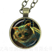 Cheshire Pendant Necklace Alice In Wonderland Jewelry Fun Gift Teen Girl Gift Sister Gift Geekery Pendant Sweater chain 2024 - buy cheap