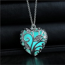 fashion Jewelry Glowing Necklace hollow out Glowing Heart Pendant Women's Glow in the Dark Gifts for Her  necklace 2024 - buy cheap