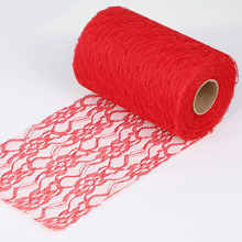 Rolos de tecido de renda de tule vermelho, 15cm, para decoração de casamento, saia de tutu, cadeira com corredor de mesa, 22m 2024 - compre barato