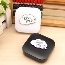 5pcs New convenient to carry Letters love pattern contact lenses box black and white cute Lenses box with mirror companion box 2024 - buy cheap