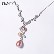 Fashion natural Multi-bead freshwater pearl pendant necklace for wedding pearl 925 sterling silver fine jewelry for girlfriend 2024 - buy cheap
