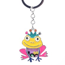 Bonsny frog chaveiro decorativo de liga, chaveiro com esmalte para mulheres e meninas, 2016 novo pingente de joia aceessorios 2024 - compre barato