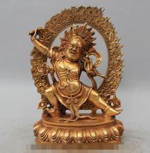 Free shipping S03178   11" Tibet Buddhism Bronze Gild Vajrapani Mahakala Wrathful Deity Buddha Statue 2024 - buy cheap