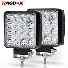 RACBOX 4 inch 48W LED Work Light Spot Flood 12V 24V 3300LM Car SUV Truck Mining Square LED Working Light Driving Lamp Worklight 2024 - buy cheap