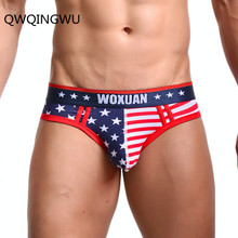 Sexy Men Underwear USA Flag Printed Mens Briefs Cotton Men Underwear Sexy Low Waist Underpants Male Fashion Briefs Hombres 2024 - buy cheap
