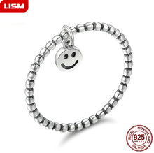 Genuine 925 Sterling Silver Ring Simple Smile Index Finger Rings for female Women Girls Jewelry Gift 2024 - buy cheap