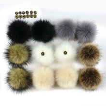 10 PCS DIY Hats Accessories False Hairball Ball Pom Pom Handmade Artificial Wool Ball Wholesale Faux Fox Fur PomPom With Buckle 2024 - buy cheap