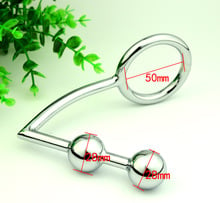 waterproof Sexy Slave Stainless Steel Anal Hook 2 Ball  With Hole Metal Anal Plug Butt Sex Toys For Men And Women Adult Products 2024 - buy cheap