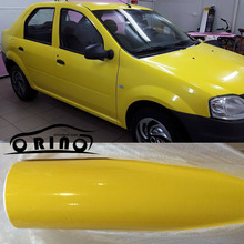 1.52x30m/Roll High Glossy Yellow Vinyl Wrap Car Wrap with Air Bubble Shiny Orange Vinyl Ultra Gloss Wrap Film black wrap 2024 - buy cheap
