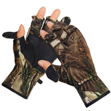 Outdoor Bionic Camouflage Leaky Finger Gloves Anti-Slip 3 Fingers Cut Hunting Gloves Tactical Army Fan Hunting Fishing Gloves 2024 - buy cheap