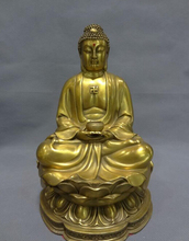 wholesale factory 10" China Pure Brass Buddhism Shakyamuni Buddha Bowl Statue Tibet Sakkyamuni AE1024 AB1025 2024 - buy cheap