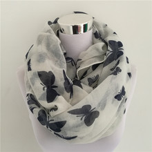 New Women Fashion Viscose Cotton Butterfly Print infinity scarf Fashion Animal Scarves Shawl hot sale neckerchief 2024 - buy cheap