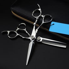 professional japan 440c alligator handle 6 inch hair scissors cutting barber makas haircut thinning shears hairdressing scissors 2024 - buy cheap