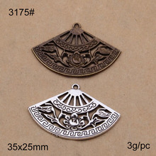 Pingente em liga de bronze e prata antigo, pingente vintage para pulseira ou colar faça você mesmo, 35x25mm 2024 - compre barato