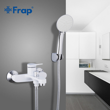 Frap new White Bathroom Shower set Brass Chrome Wall Mounted Shower Faucet bath bathtub water mixer tap hot and cold water F3245 2024 - buy cheap