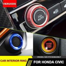 Vieruodis Car Start Button Circle Aluminum Alloy Ring Knob Trim Cover Speaker Air Condition Switch Button Cover for Honda Civic 2024 - compre barato