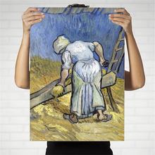 Tela de impressão para decoração caseira, arte de parede, pôster, patechtings, holanda, vicente van gogh, agricultores, corte de canudo 2024 - compre barato